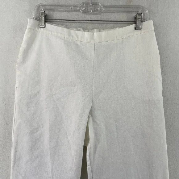 Alfred Dunner Pants Women's 12 White Pull On Comfort Waist Straight Leg Trouser - Picture 6 of 11